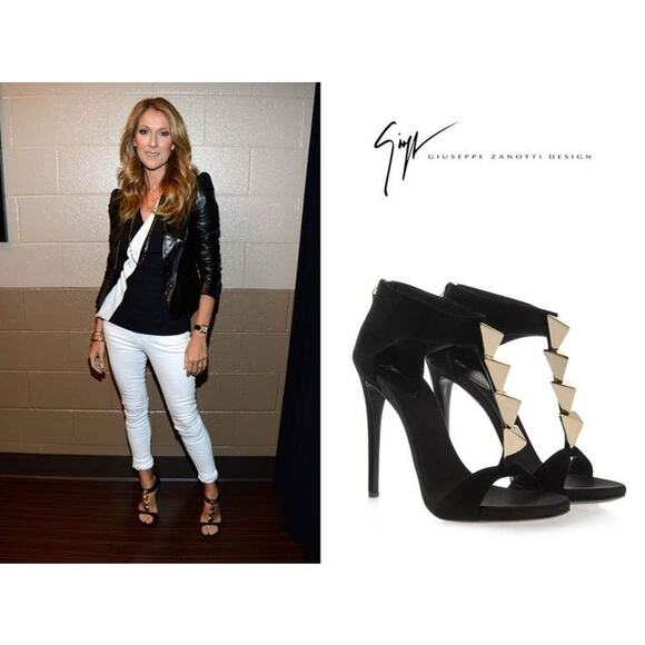 Giuseppe Zanotti Pyramid Black Suede Strap Platform Heels Size 38.5 - Picture 2 of 10